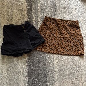 Leopard Print Brown Skirt